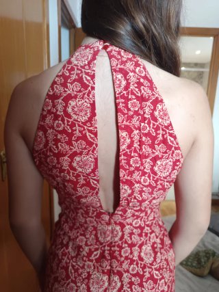 Vestido Mango Teen Estampado Corte cuello halter