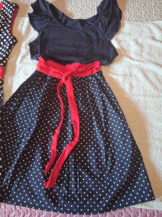 Lote 2 Vestidos Mujer Lunares Rojo