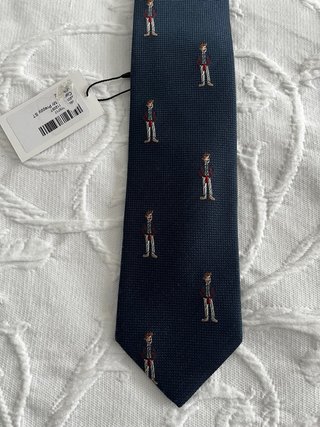 Corbata Silbon Hombre Azul con Dibujos