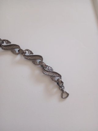 Pulsera Dragón Negra y Plateada