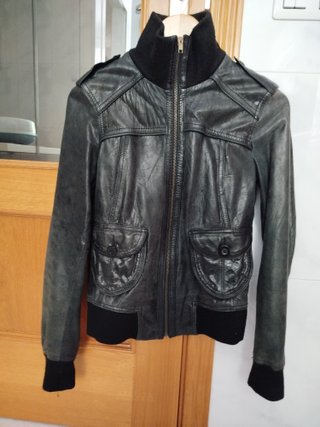 Cazadora Piel Vintage Mujer Talla M