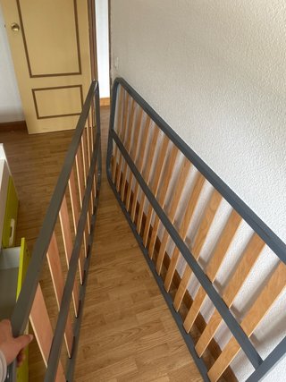 Somier cama metal y madera