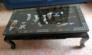 Mesa centro china cristal negro