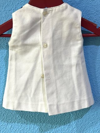 VESTIDO DE PIQUÉ BLANCO CON PUNTILLA