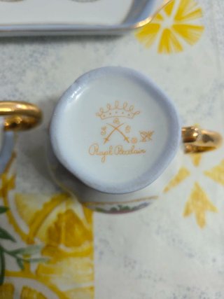 Set caffè 2 tazzine vassoio porcellana vintage