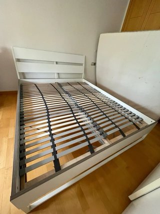 Cama Matrimonio Madera Blanca