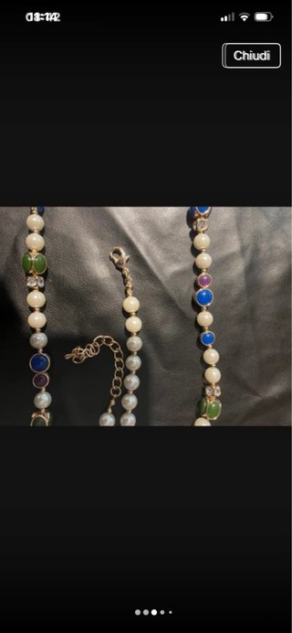 Collana perle anni 2000 oro multicolor