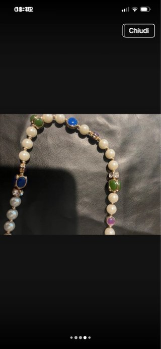 Collana perle anni 2000 oro multicolor