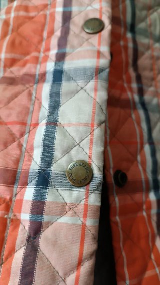 Chaleco Pepe Jeans cuadros azul y naranja