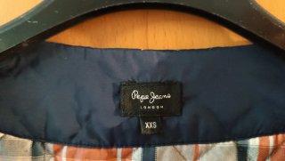 Chaleco Pepe Jeans cuadros azul y naranja