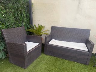 Conjunto terraza ratán 2 plazas + sillón