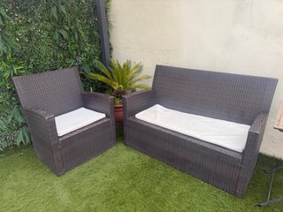 Conjunto terraza ratán 2 plazas + sillón