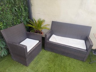 Conjunto terraza ratán 2 plazas + sillón