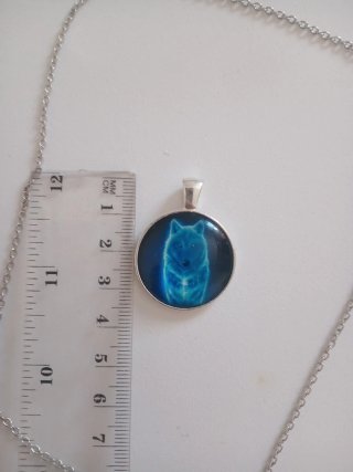 Collar con colgante de lobo azul