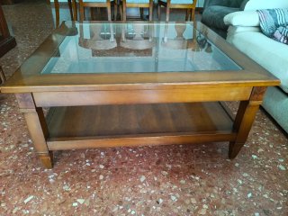 Mesa de centro madera y cristal