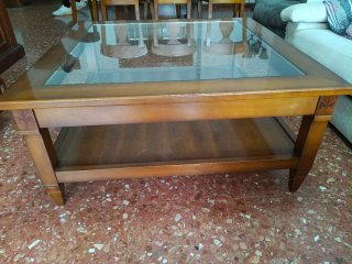 Mesa de centro madera y cristal