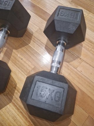 Mancuernas hexagonales 15kg HOMCOM (2 unidades)