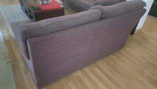 Conjunto 2 sofás tela marrón/morado