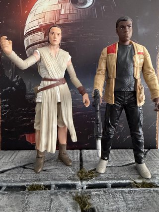 Figuras Star Wars Rey y Finn 15cm