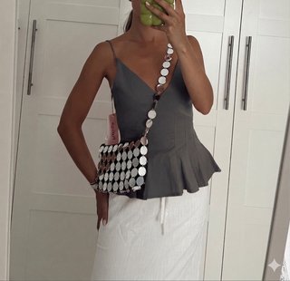 Bolso cruzado círculos plata