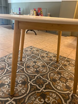 Mesa redonda madera blanca