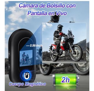 Mini Cámara Deportiva con Soporte Magnético
