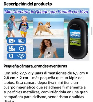 Mini Cámara Deportiva con Soporte Magnético
