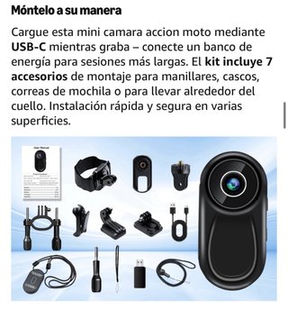 Mini Cámara Deportiva con Soporte Magnético