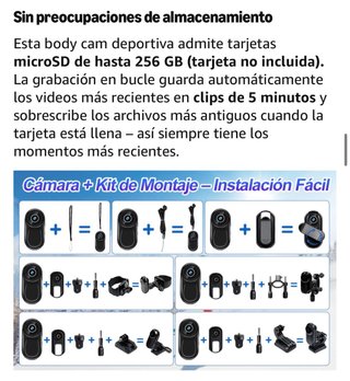 Mini Cámara Deportiva con Soporte Magnético