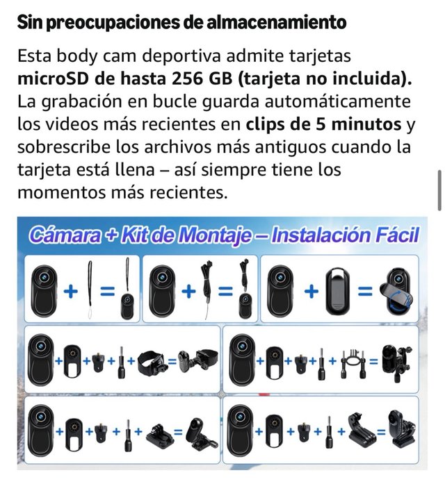 Mini Cámara Deportiva con Soporte Magnético