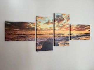 Cuadro 4 piezas paisaje amanecer