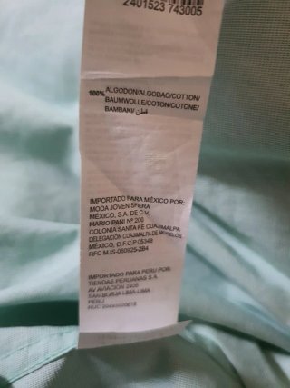 Camisa Sfera Verde Talla XL