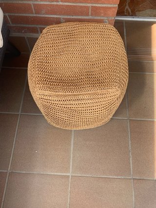 Pufs de exterior tejido yute