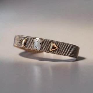 Pulsera Tous Oso y Triángulos Dorada