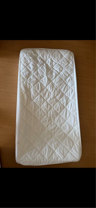 Cuna bebé blanca + colchon 120x65,5 cm