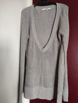 Jersey largo punto gris plata