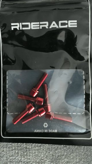 Tornillos RIDERACE rojos para bicicleta