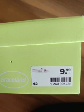 Sandalias Graceland Talla 42 Blancas y Plateadas