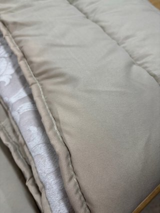 Edredón Cama Matrimonio 135cm Beige/Blanco