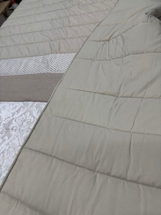 Edredón Cama Matrimonio 135cm Beige/Blanco