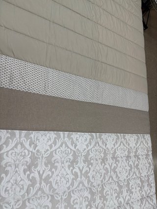 Edredón Cama Matrimonio 135cm Beige/Blanco