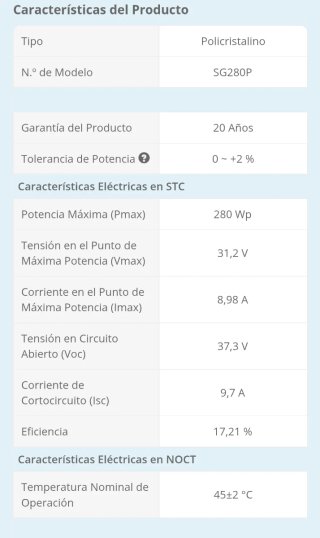 Placa Solar 280W Peimar