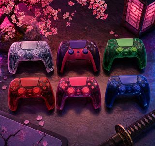 Mando PS5 Transparente Cherry con joy magnéticos