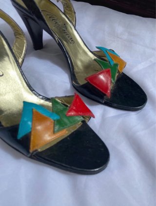 Sandali slingback vintage design unico e colorato
