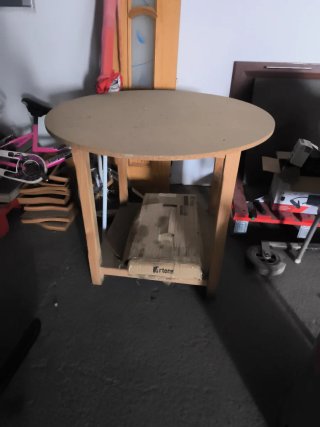 Mesa camilla redonda de madera