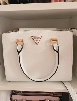 Bolso Guess Noelle Blanco y Dorado