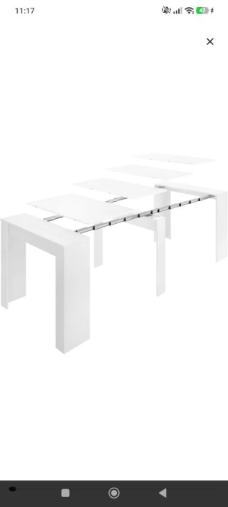 Mesa de comedor consola extensible blanca
