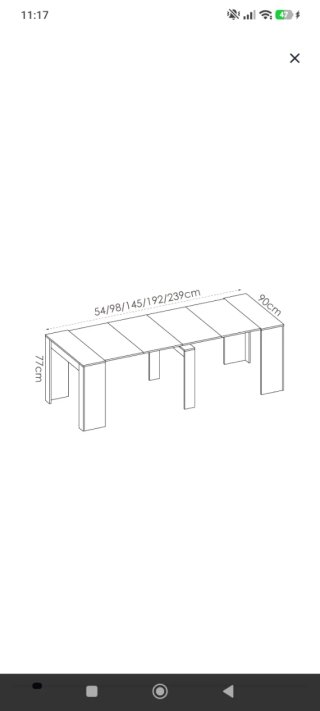 Mesa de comedor consola extensible blanca