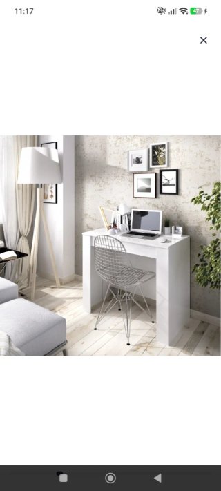 Mesa de comedor consola extensible blanca
