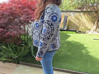 Chaqueta de lujo bordada Ruta de la Seda